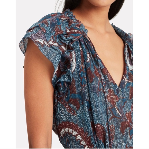 ULLA JOHNSON Ida Birds Of Paradise Blouse - Picture 2 of 8